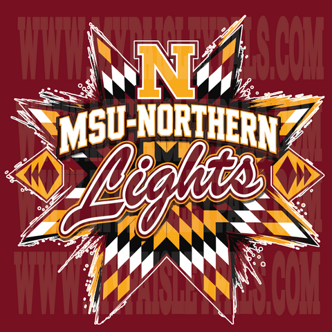 MSU-Northern Lights Star Pattern Tee
