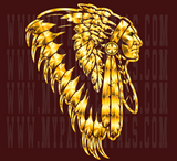 Poplar Indians Chrome Chief Logo