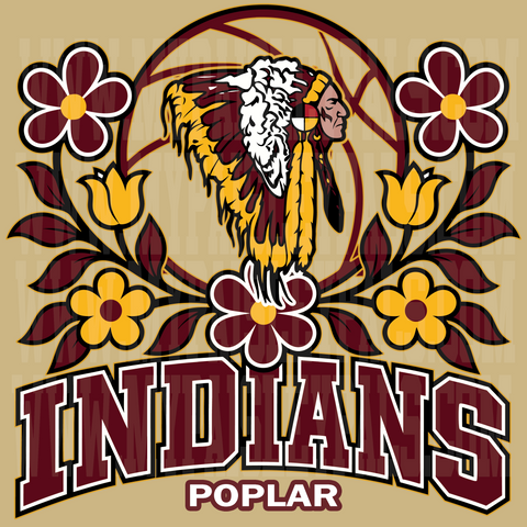 Poplar Indians Floral Tee