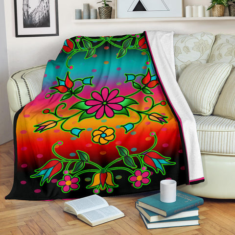 Native American Floral Print Blanket