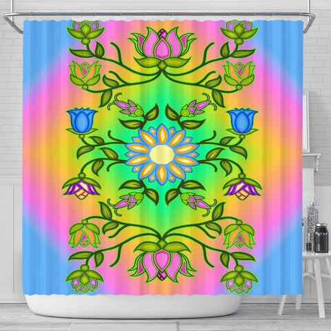 Native Pastel Floral Shower Curtain