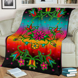 Native American Floral Print Blanket