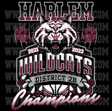 Harlem Wildcats 2021-2022 District 2B Championship Tee